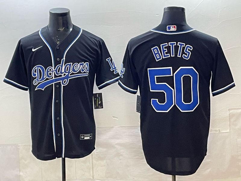 Men 2025 Nike Los Angeles Dodgers #50 Betts Black MLB Jersey style 001->los angeles dodgers->MLB Jersey